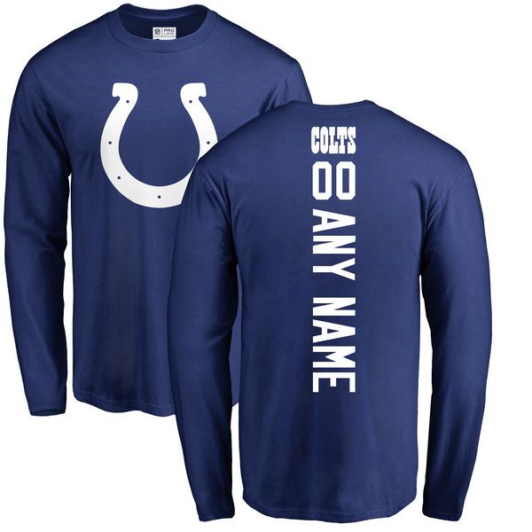 Men Indianapolis Colts NFL Pro Line Royal Custom Backer Long Sleeve T-Shirt->->Sports Accessory
